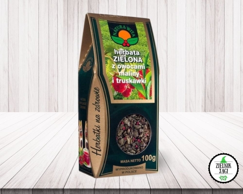 Herbata zielona z owocami maliny i truskawki 100g Natura Wita.jpg