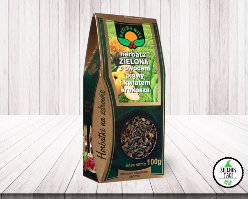 Herbata zielona z owocem pigwy i kwiatem krokosza 100g Natura WIta.jpg