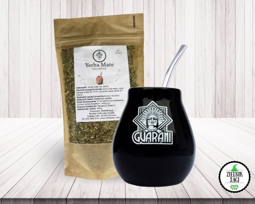Zestaw Matero ceramiczne czarne Guarani z Bombillą i Yerba Mate Natura Wita.jpg
