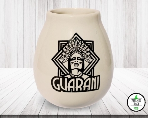 Zestaw Matero ceramiczne białe Guarani z Bombillą