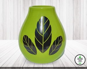 Zestaw Matero ceramiczne zielone Hoja Green 350 ml + Bombilla