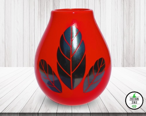 Matero ceramiczne czerwone Hoja Rojo 350 ml.jpg